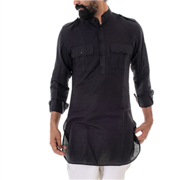 Anshul Rajwansh - Royal Kurta for Men - (Jet Black)