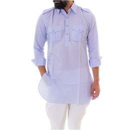 Anshul Rajwansh - Royal Kurta for Men - (Powder Blue)