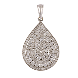 Blues Jewellery-Teardrop White Gold Pendant DP0077