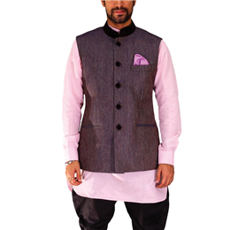 Anshul Rajwansh - Nehru Jacket ( Brown Melange )