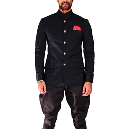 Anshul Rajwansh - Bandhgala Jacket ( Jet Black )