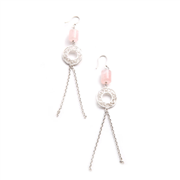 Caravan Craft-Filigree Long Floral Dangler with Pink Agate-JWED182AISL00