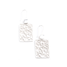 Caravan Craft-Filigree Rectangular  Floral Dangler Earring-JWED186AISL00