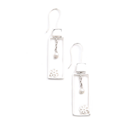 Caravan Craft-Filigree Rectangular  Floral Dangler with Pearl-JWED187AISL00
