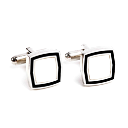 Imported Black and White Cufflinks IIC CUFLN 003