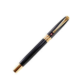 Swiss Military - Titanium +24 K Gold Plated Roller Ball Pen - (Black) - RB1