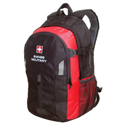 Swiss Military Polyester Laptop Backpack (Red/Black) - LBP4