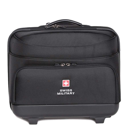 Swiss Military ABS and Polyester Overnighter Laptop Trolley Bag (Black) - LTB2