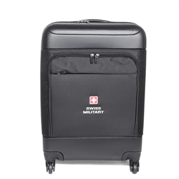 Swiss Military 24 Inch Medium Polyester Travel Luggage (Black) - TL4