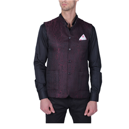 Imperial India Company - Waist Coat for Men (Maroon) - IICWC-053