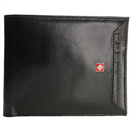 Swiss Military Genuine Leather Men's Wallet (Black) - LW23