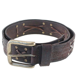 Swiss Military Genuine Leather Belt With Antique Metal Buckle (Coffee) - BLT5